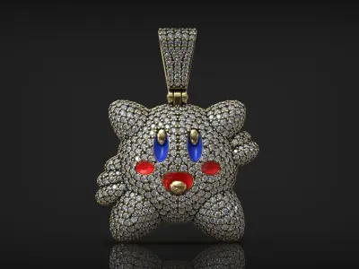 Kirby Star Ice Diamond Hip Hop Jewelry Pendant 3D print model