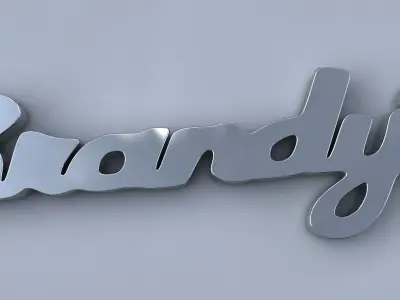 Brandy Name Plate Pendant Gold Silver Platinum Luxury Jewelry 3D print model