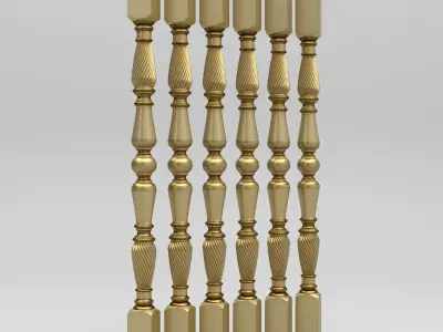 Carved Baluster 3D model shop
