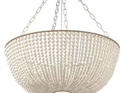 Bristol Wood Bead Chandelier by Potterybarn 3D model