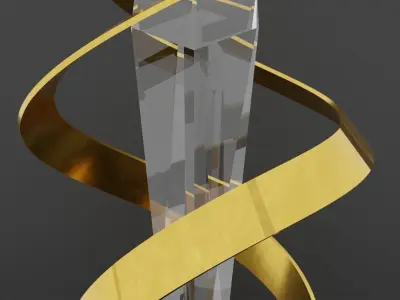 Golden Award Trophy 3D model