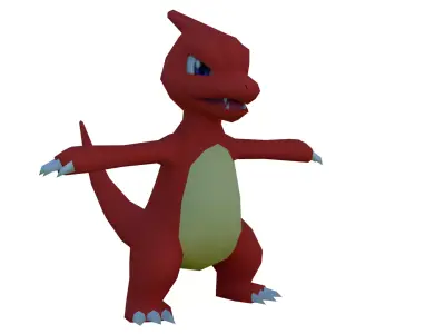 Charmeleon pokemon Low-poly 3D model
