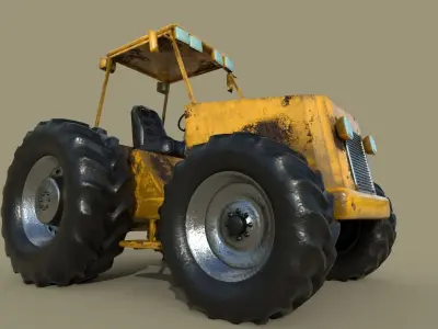 Tractor Low-poly 3D model