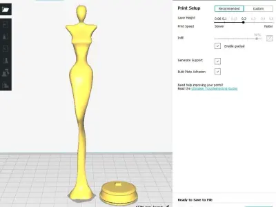 Woman Sculpture P 3D print model