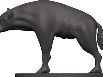 Hyena statue of cat 3D model