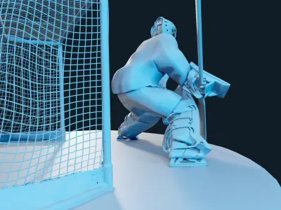 HOCKEY GOALIE POSE 1 NO TEXTURE  3D print model