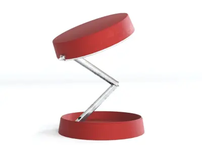 Folding Red Retro Rigged Lamp  3D model