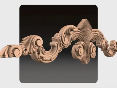 Carved decor ornament for cnc 32 3D model