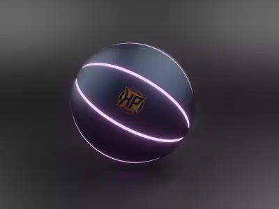  Glowing Basketball  Free 3D model
