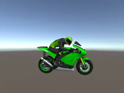 Low Poly Racing Bike With Rider-2 Low-poly 3D model