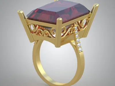 Diamond ring 0503 3D printable model Free 3D print model