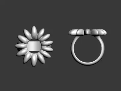 Flower Ring 3D print model