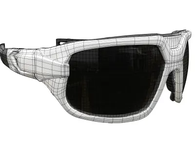 White Frame Sports Sunglasses 3D model