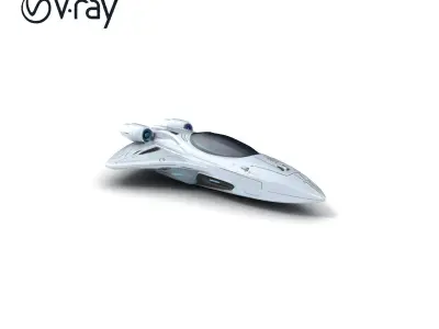 Interstellar Spaceship Speed Aerodynamic Model Pack Low-poly 3D model