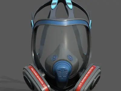 Gas mask protection futuristic technology fantasy  Low-poly 3D model