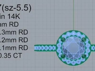 Decorative Diamond ring 2147 3D print model 3D print model