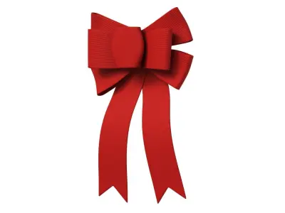 Christmas Bow Ribbon 24 Low-poly 3D model