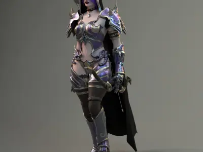 Elf Female Archer Warrior UE - Unity Model Low-poly 3D model
