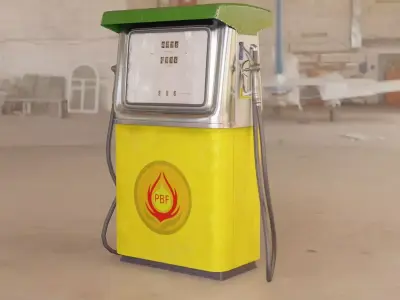 Vintage Fuel Pump Low-poly 3D model