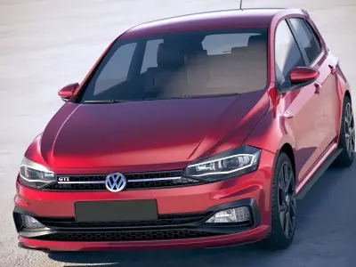 Volkswagen Polo GTI 2018 model Low-poly 3D model
