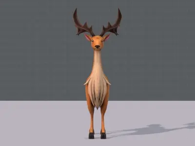Deer V02 Low-poly 3D model