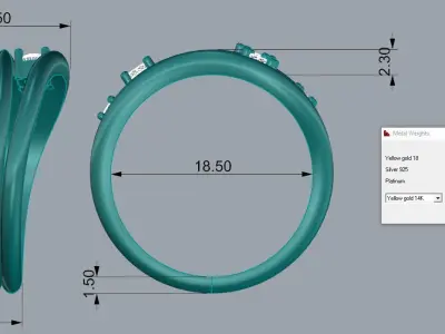 Jewelry Ring Gold 3D print model 44