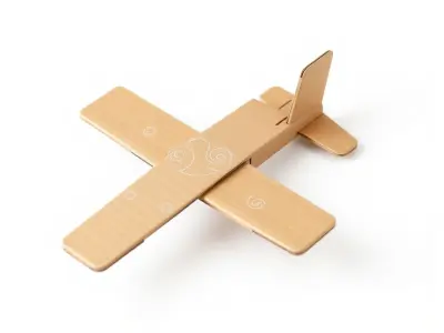 Cardboard Airplane Toy Craft model pack Low-poly 3D model