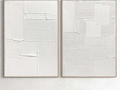 Plaster Two Photo Frame 123 Low-poly 3D model