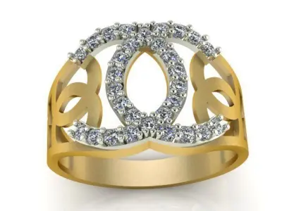 Diamond Ring Jewellery for Women 3D print model 3D print model