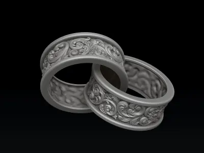 Ornamental Baroque Ring 3D print model