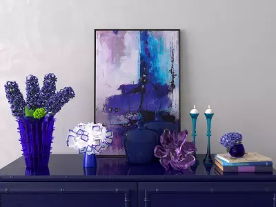 Decorative set with chest of drawers 3D model