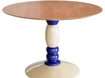 Dining table Zara Round Metal Wooden table 3D model