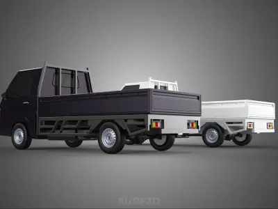 PICKUP FLAT DECK PICK UP COLT DELICA L300 CAR TRUCK CARRY DIESEL 3D model
