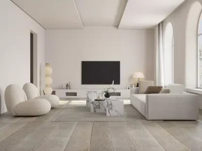 Mid Century interior scene  3D model