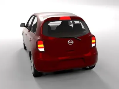 NISSAN MICRA 2011 LOWPOLY Low-poly 3D model