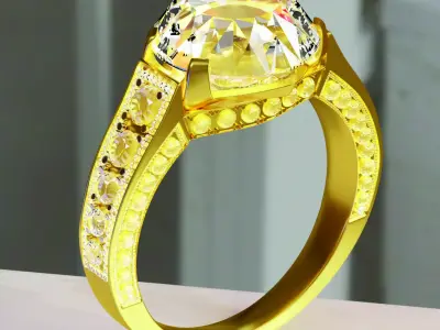 Wedding Ring Diamonds 3D model