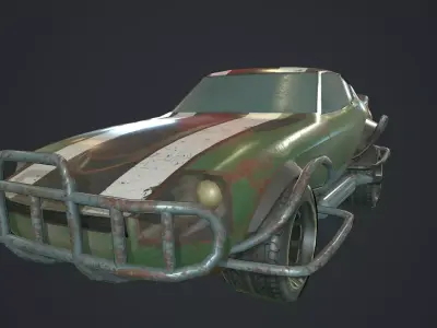 Apocalypse car Low-poly 3D model