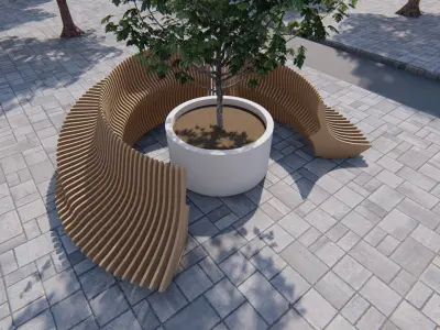 Parametric Wavy Wooden Furniture 16 - CNC files for cutting 3D model