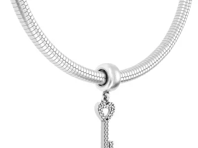 Key with gems Charm 3D print model