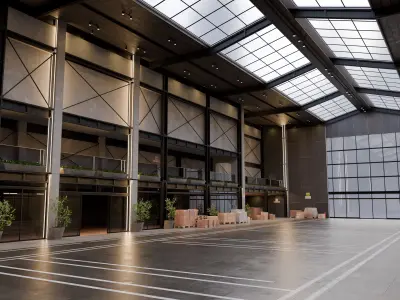 Modern Warehouse - Office 3D Model - blend - fbx - obj 3D model