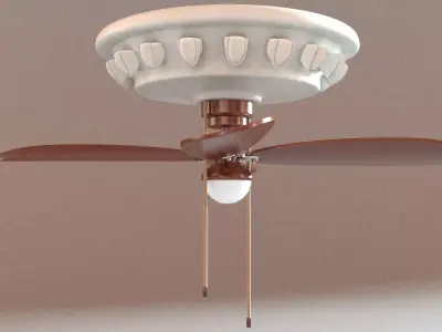 laos Antique Ceiling Fan Low-poly 3D model