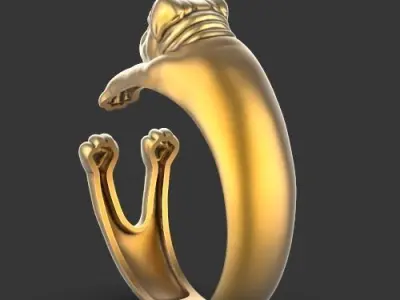 Dog ring Silver Gold  Print 3D print model