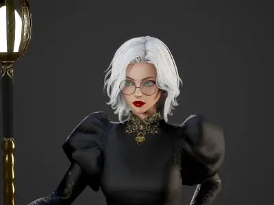  Wizard Girl - Game Ready Low-poly 3D model