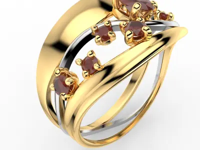 Wavy Twisty Diamond Ring 3D print model