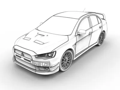 Mitsubishi Lancer Evolution X 3D model