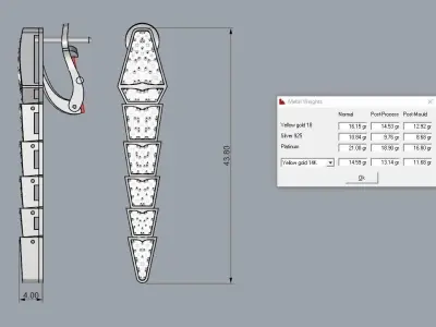 Bvlgari Snake Serpenti Earring 3D print model