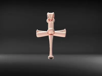 Baseball Corss Necklace for Boys Baseball Bat Charm Pendant  3D print model