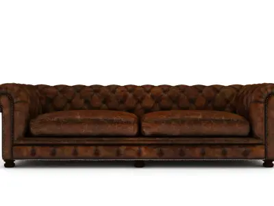 Sofa 04 - Vintage Leather Chesterfield sofa 3D model