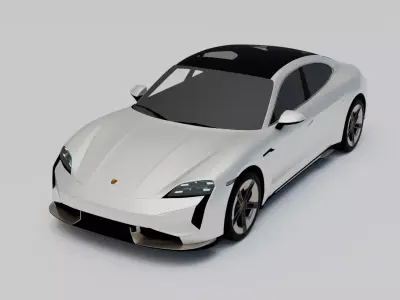 Porsche Taycan Turbo S 2024 Low-poly 3D model