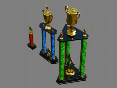 Column Trophies Low-poly 3D model